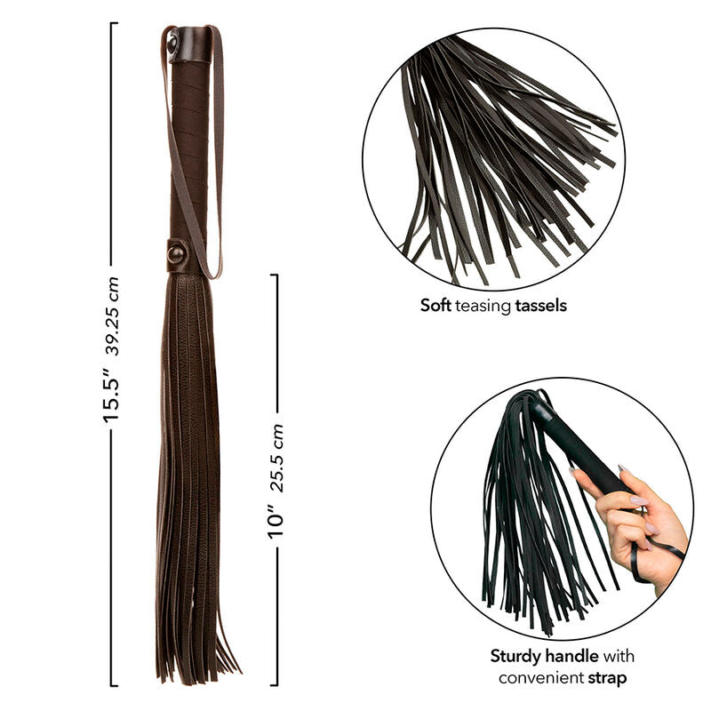 CalExotics Nocturnal Flogger - Azotador de Cuero Negro