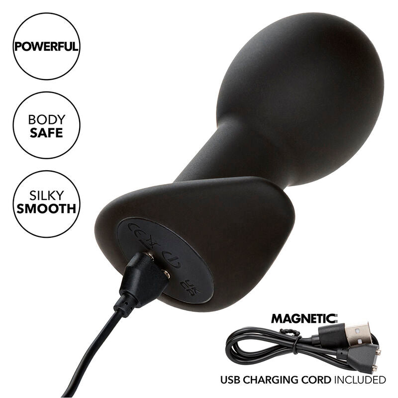 CalExotics Rock Bottom Anal Plug 10 Vibraciones Silicona Negro