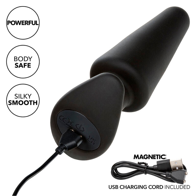 CalExotics Rock Bottom Tapered Anal Plug - 10 Vibraciones Silicona