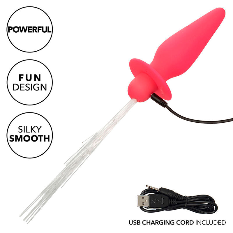 CalExotics Southern Lights Light Up Anal Plug - 10 Vibraciones Silicona Rosa