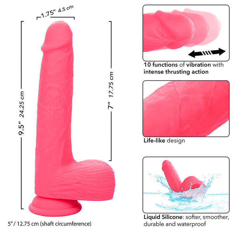 Studs Realistic Vibrator 10 Vibraciones Rosa