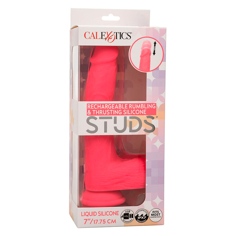 Studs Realistic Vibrator 10 Vibraciones Rosa