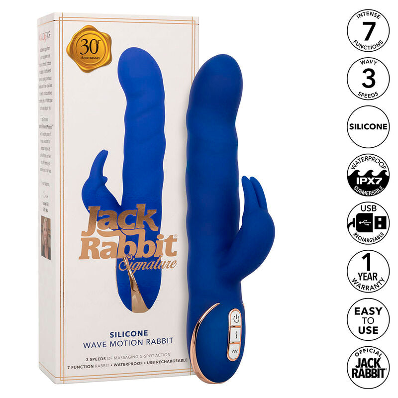 CalExotics Jack Rabbit Vibrator Wave Motion Blue