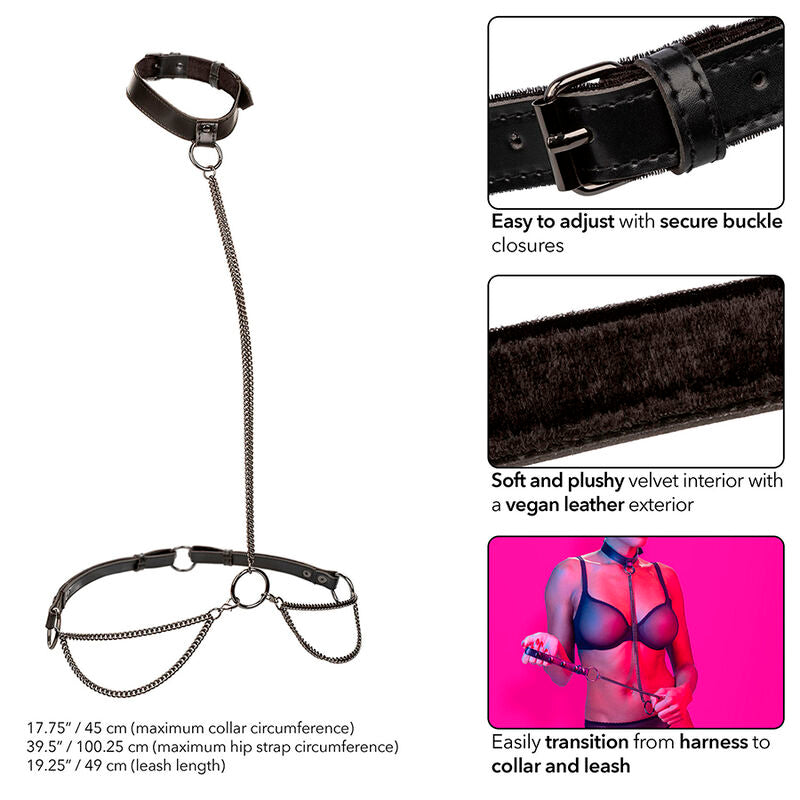 Euphoria Chain Halter Collar & Leash - Collar Estilo Halter con Correa de Cadena
