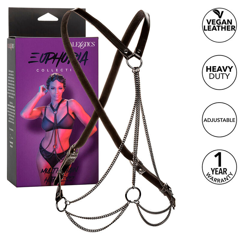 Euphoria Multichain Harness Premium - Arnés de Cuero Vegano con Cadenas