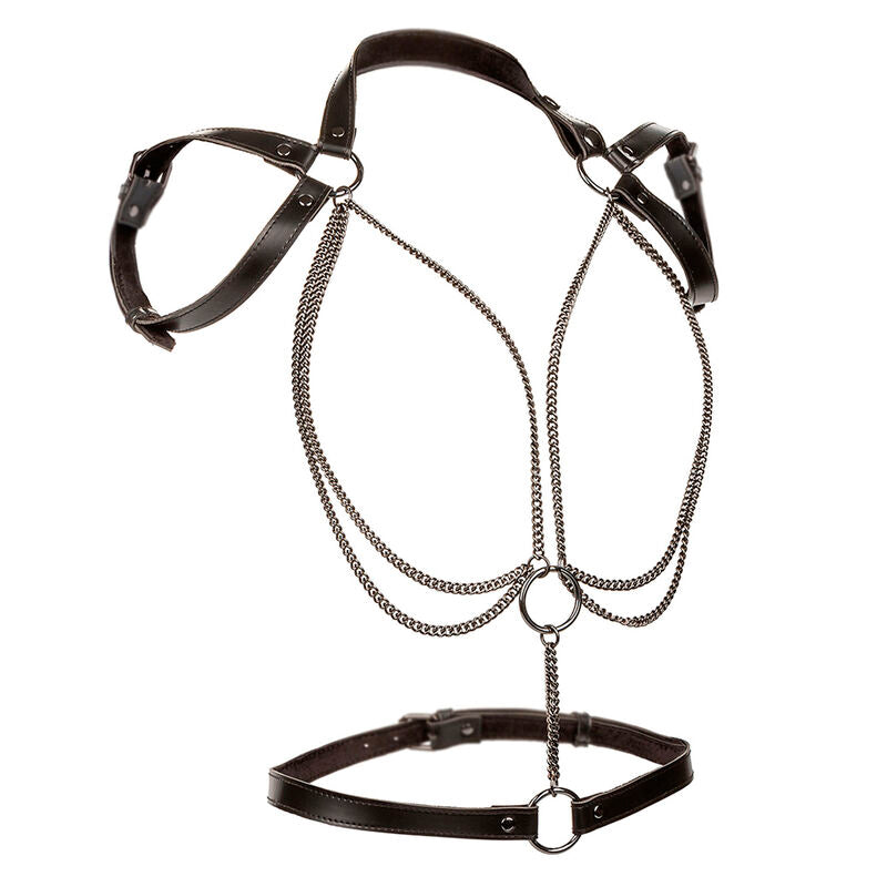 CalExotics Euphoria Multichain Halter Harness - Arnés Premium Cuero Vegano
