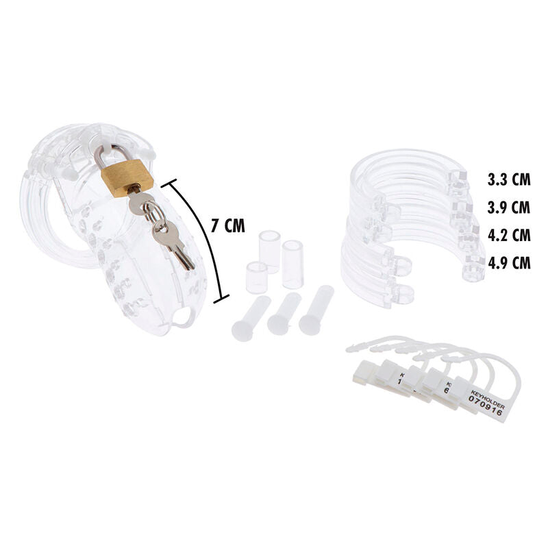 Hidden Desire Extreme Chastity Cock Cage Acrílico Ajustable Transparente