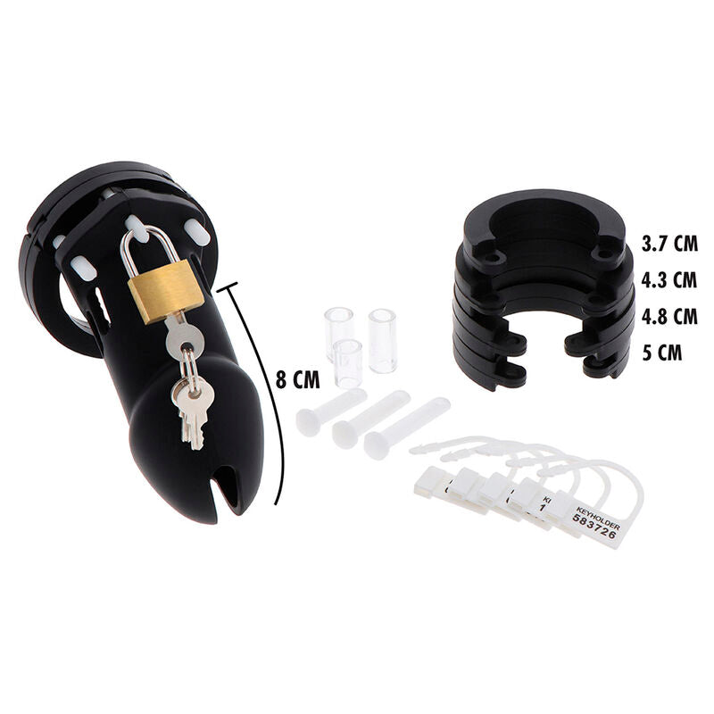 Hidden Desire Extreme Chastity Cock Cage Silicone Talla L Negro