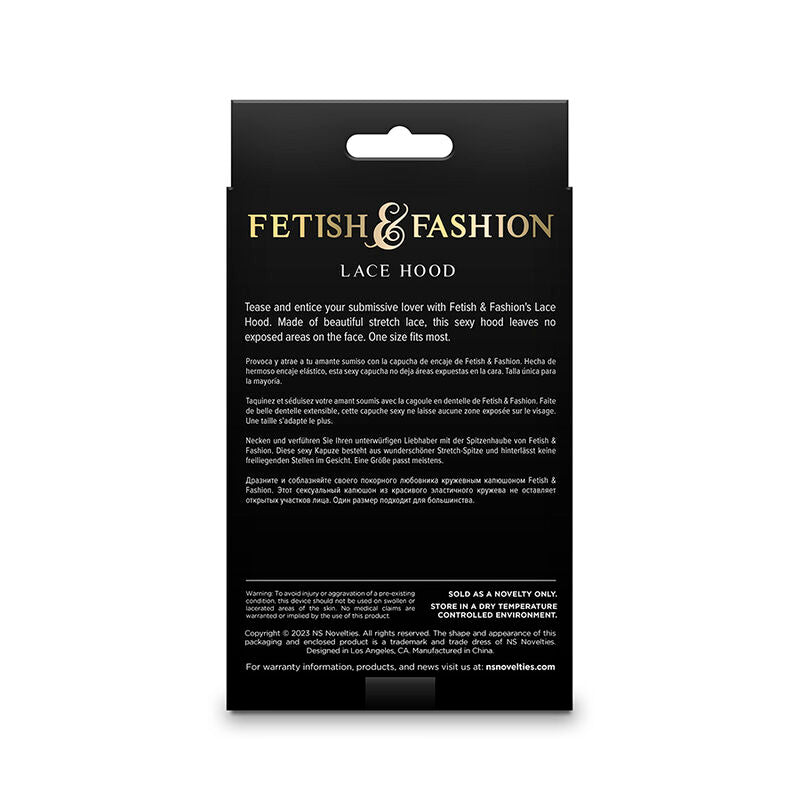 Capucha de Encaje Fetish & Fashion Negro - Diseño Elástico Ajustable