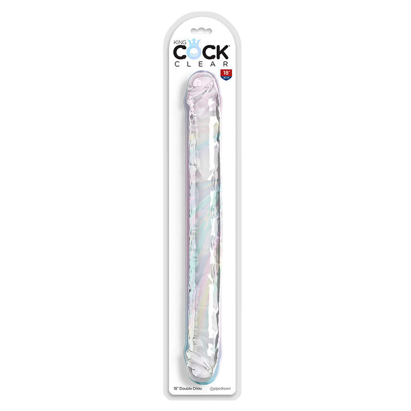 King Cock Double Trouble - Doble Dildo 46 cm Transparente