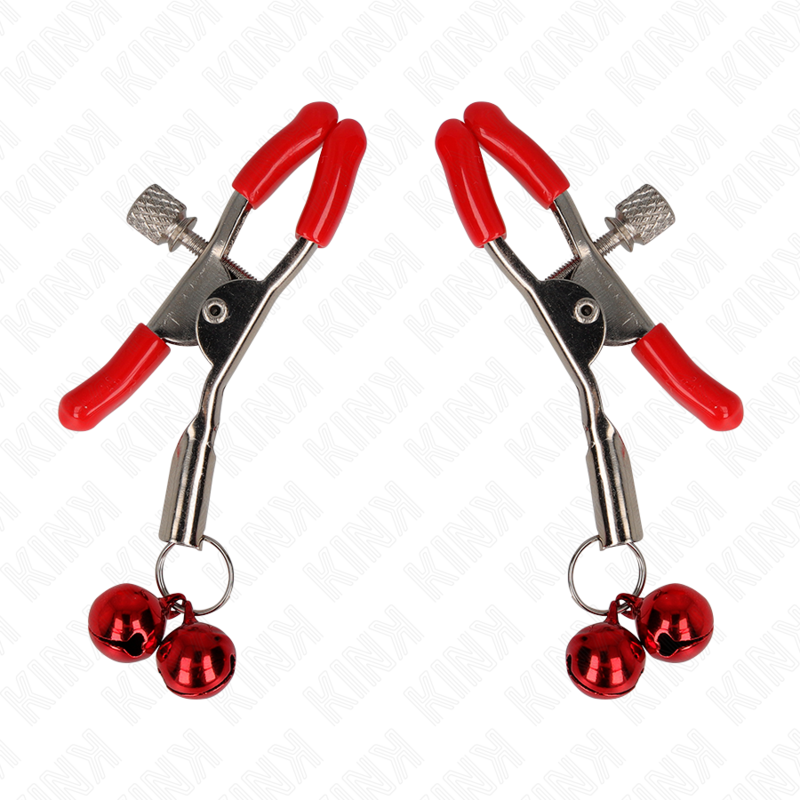Kink Double Bell Nipple Clamp Red - Pinza para Pezones 6 cm