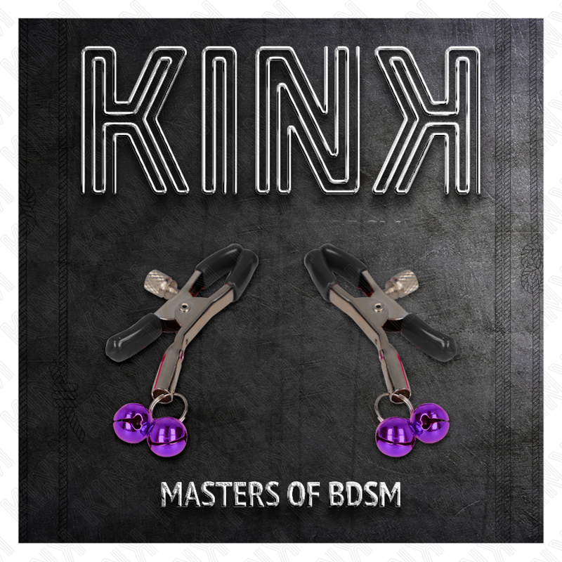 Kink Double Bell Nipple Clamp Purple - Pinza de Pezones Ajustable 6 cm