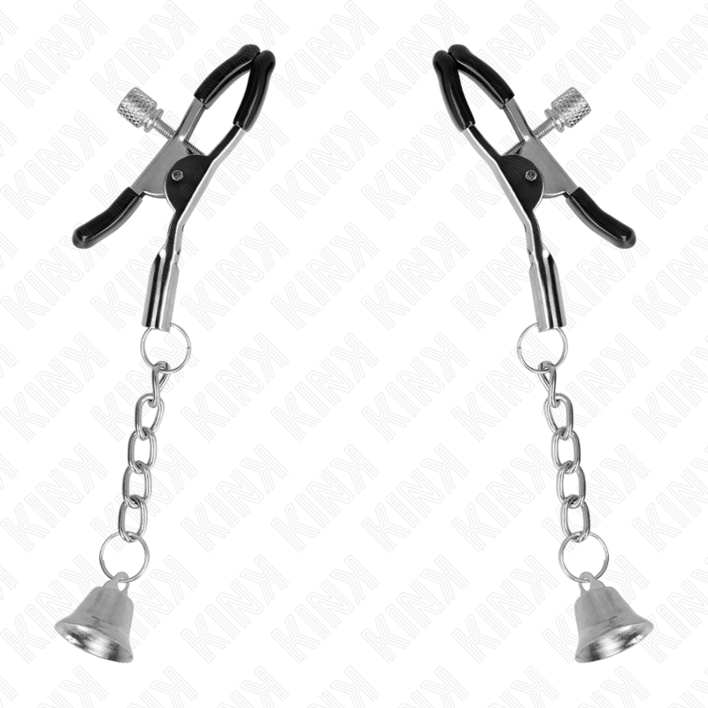 Kink Silver Bell Pendant Nipple Clamps - Pinzas para Pezones 6 cm