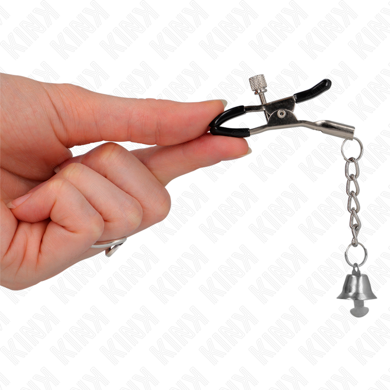 Kink Silver Bell Pendant Nipple Clamps - Pinzas para Pezones 6 cm