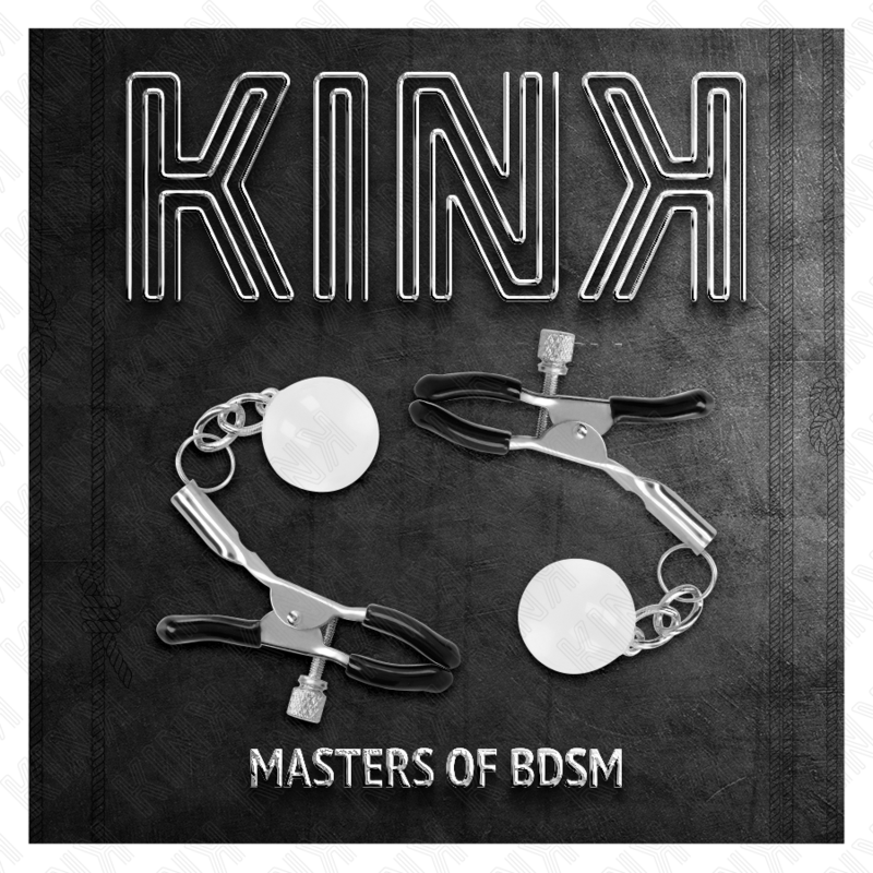 Pinzas para Pezones KINK Glass Bead Nipple Clamps Silver 6 cm