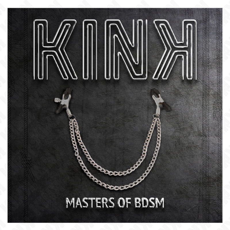 Pinzas para Pezones Kink con Cadenas Plateadas y Vibración Ajustable