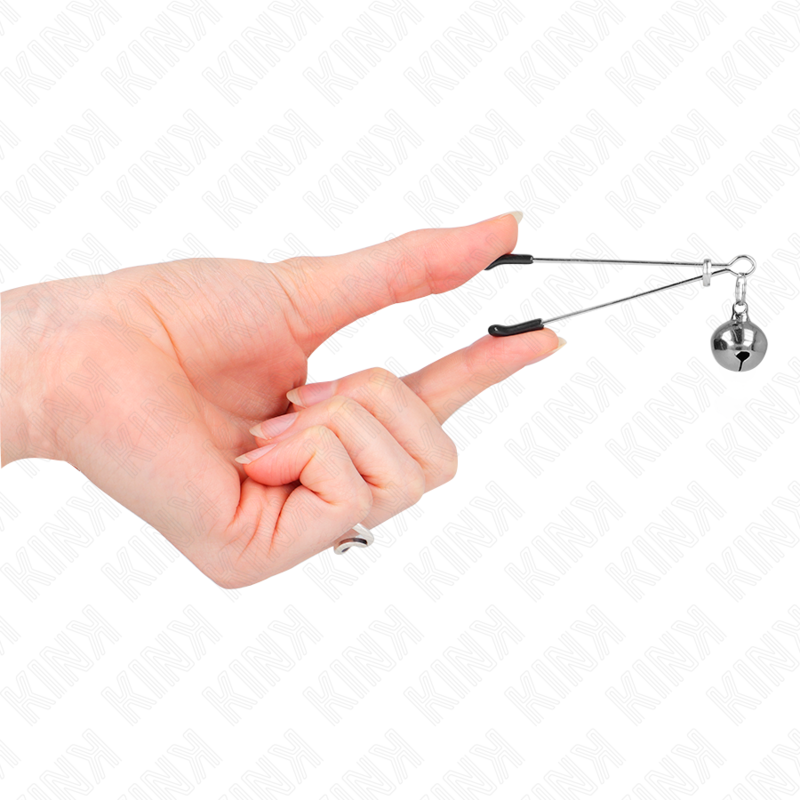 Kink Thin Bell Nipple Clamps Silver - Pinzas Ajustables 7 cm