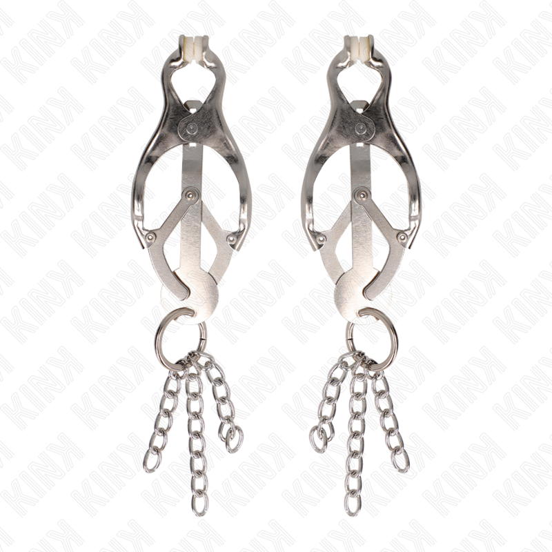 Pinzas Japonesas para Pezones Clover con Cadenas - Kink Nipple Grip
