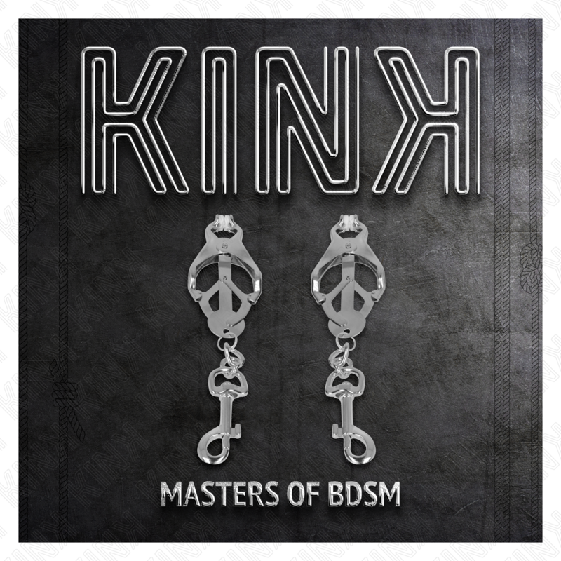 Pinzas para Pezones Japonesas KINK con Ganchos - Metal Plateado