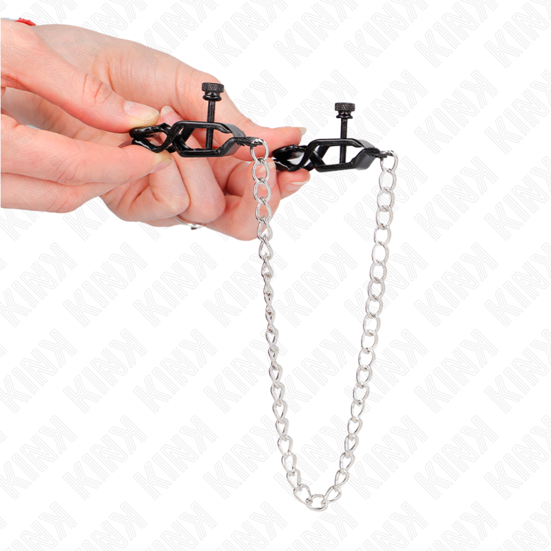 Pinzas para Pezones Kink Flat Chain Silver - Cadena 30 cm