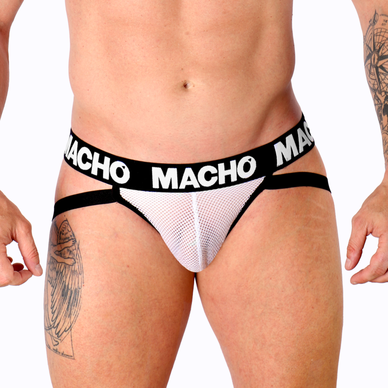 Macho MX26X1 Jock Grid White S - Prenda de Diseño