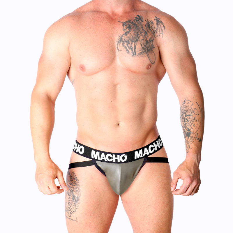 Macho MX27GR Jock Leather Gray Beige Talla M