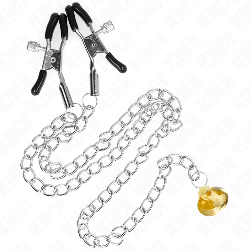 Pinzas para Pezones con Cadena y Colgante Cuerno - 30 cm