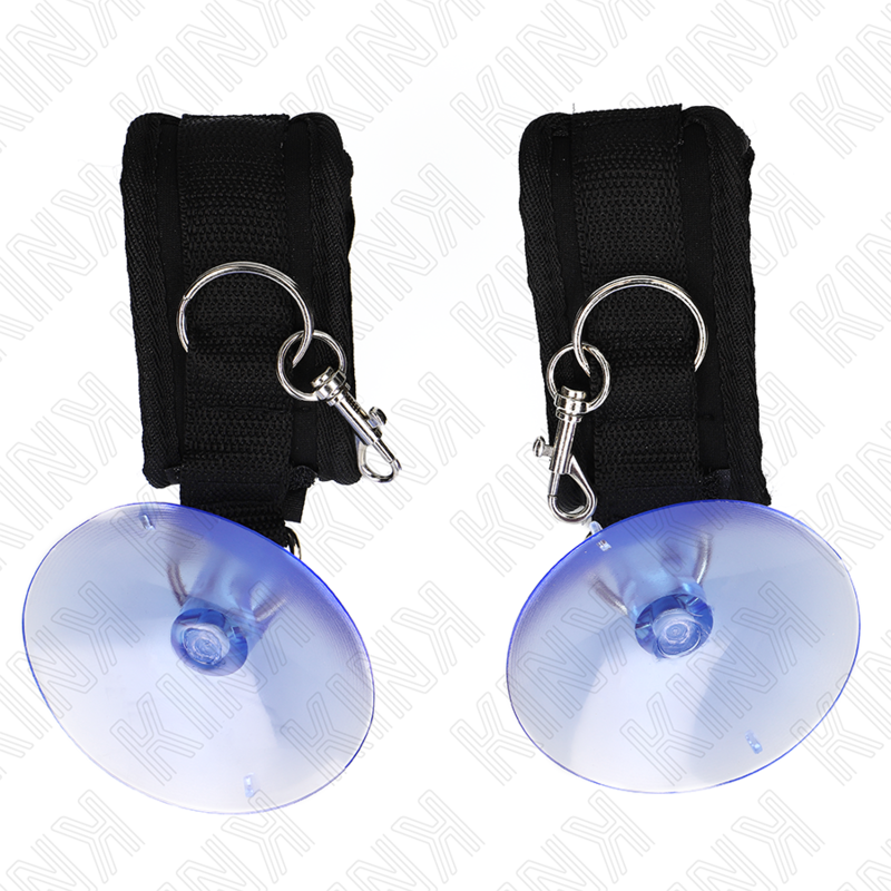 Kink Suction Cup Wrist Restraints - Esposas de Muñeca Ajustables Negro