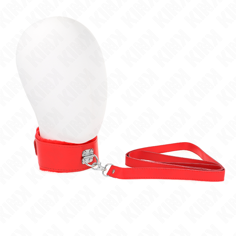 Collar Kink con Correa 116 cm Tachuelas Plateadas Rojo Ajustable 40-48 cm
