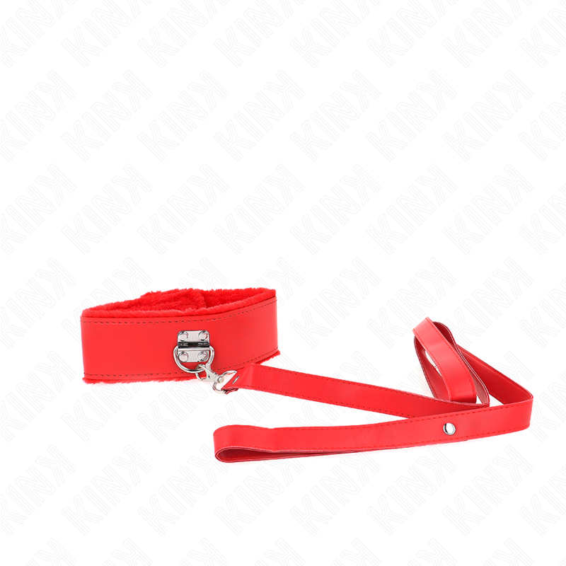Collar Kink con Correa 116 cm Tachuelas Plateadas Rojo Ajustable 40-48 cm