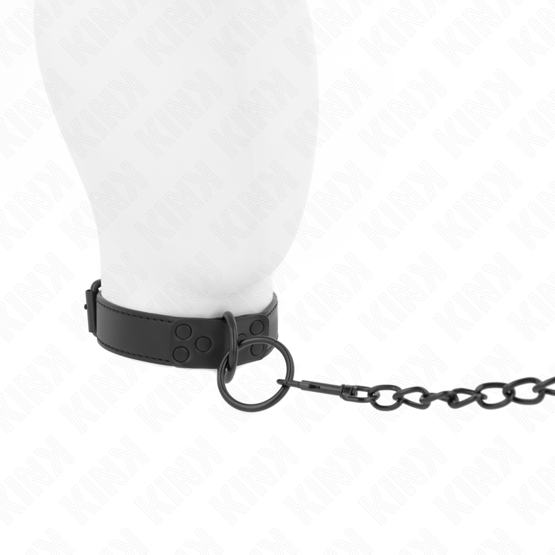 Collar de Cuero Genuino Ajustable Kink con Leash - SM y Bondage