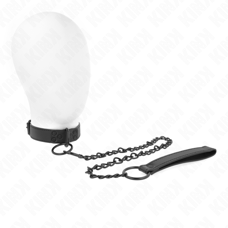 Collar de Cuero Genuino Ajustable Kink con Leash - SM y Bondage