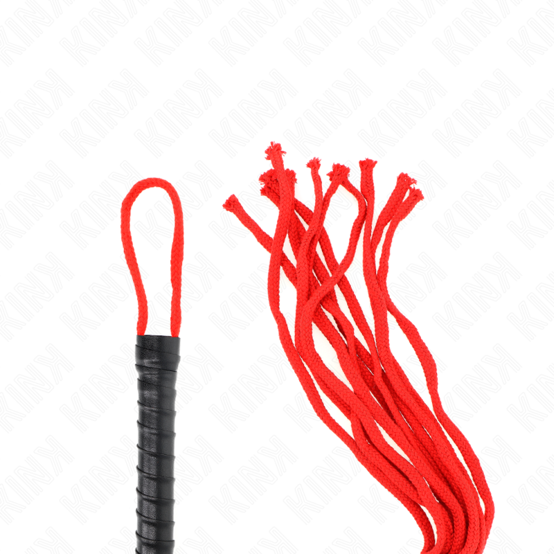 Kink Rope Whip 56 cm - Fusta de Rope Rojo con Mango Ergonómico