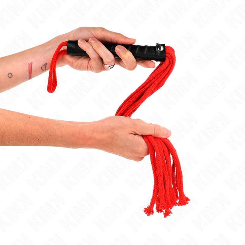 Kink Rope Whip 56 cm - Fusta de Rope Rojo con Mango Ergonómico
