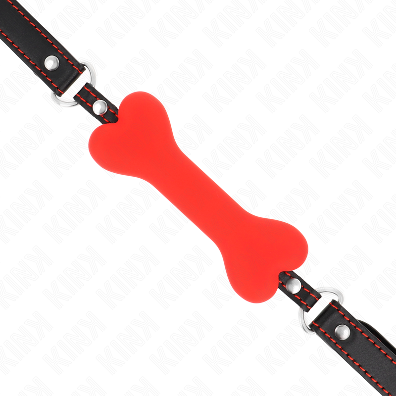 Mordaza Hueso Rojo KINK 12 cm - Correa Ajustable 63x2 cm