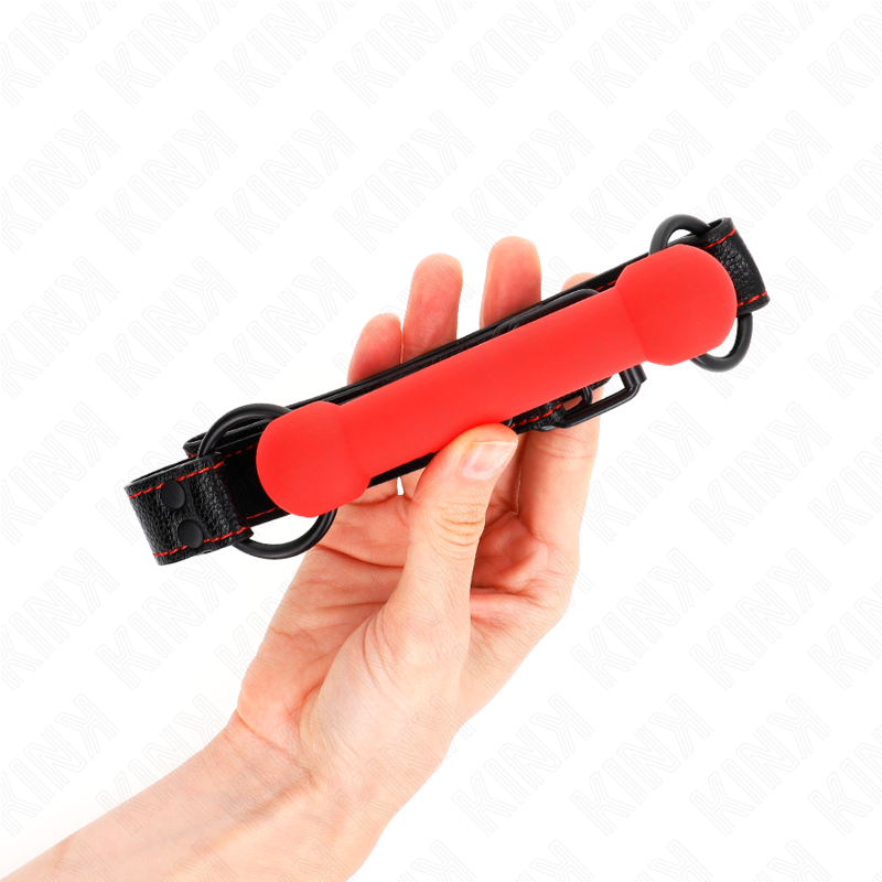 Kink Bone Gag con Correa Roja Ajustable 41-57 cm