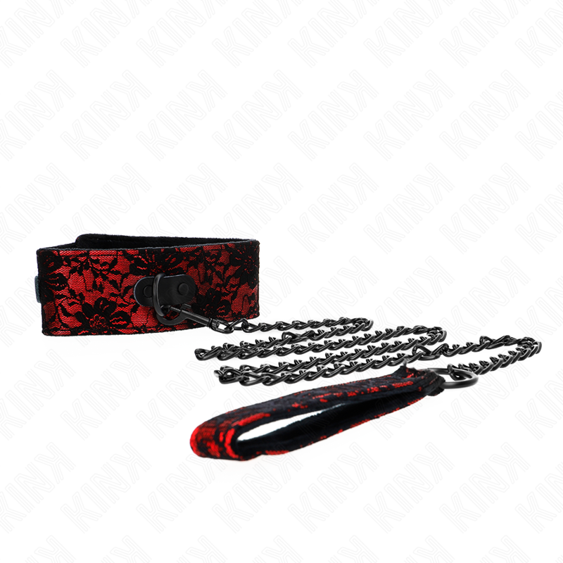 Collar de Encaje KINK con Cinturón de Cuero Real 105 cm