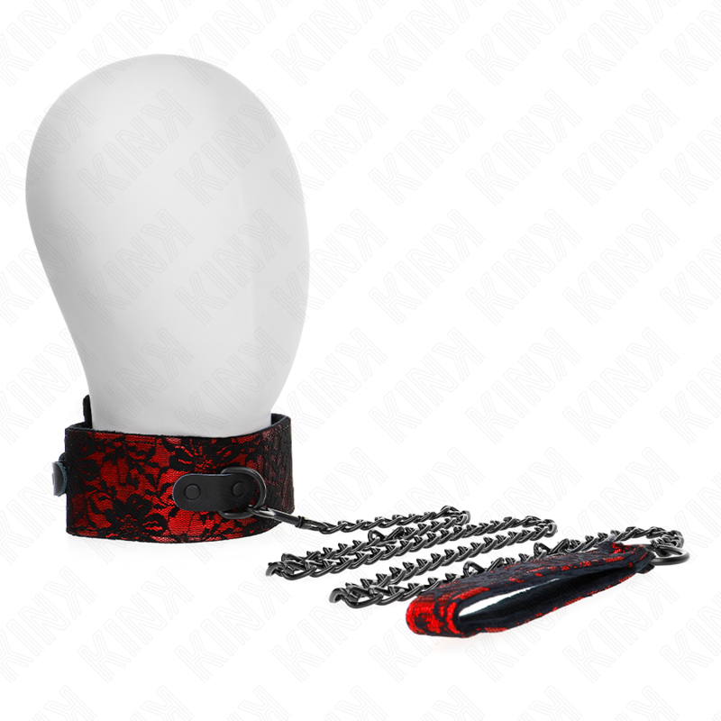 Collar de Encaje KINK con Cinturón de Cuero Real 105 cm