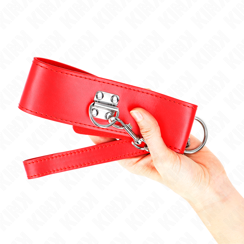 Collar KINK con Correa Ajustable Roja 65 cm - Control y Sumisión