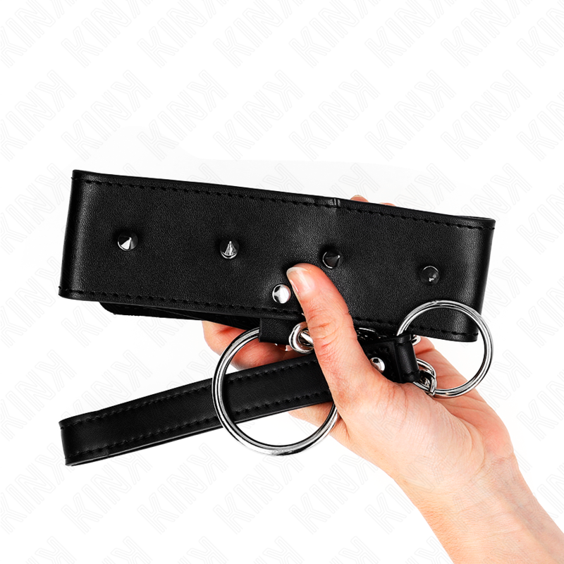Collar KINK con Correa de 65 cm y Tachuelas Plateadas - Ajustable 36-43 cm