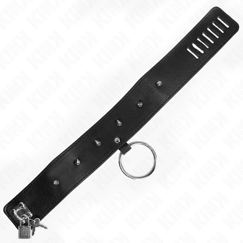 Collar KINK con Correa de 65 cm y Tachuelas Plateadas - Ajustable 36-43 cm