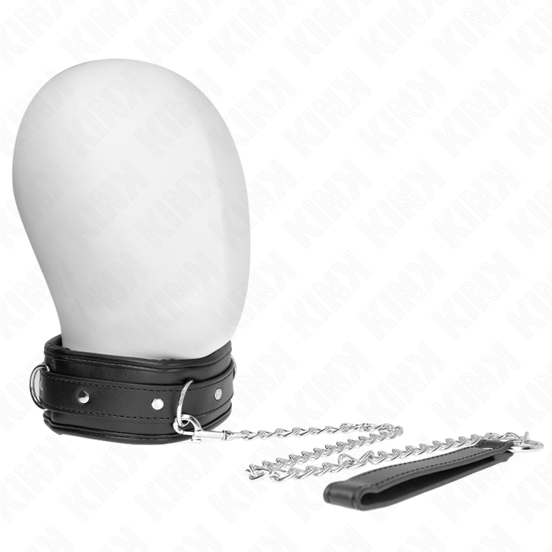 Collar BDSM Ajustable Kink Model 3 - Cuero Sintético con Esponja 37-54 cm