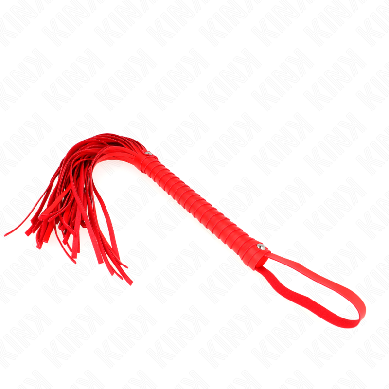 Látigo Kink con Mango Texturizado Rojo 48,5 cm