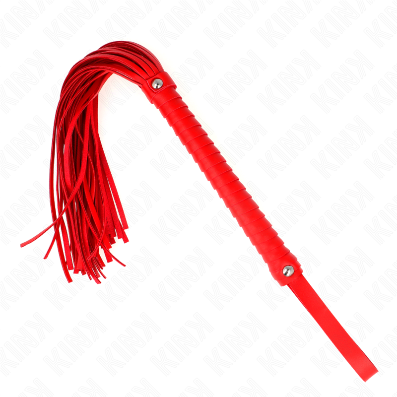 Látigo Kink con Mango Texturizado Rojo 48,5 cm