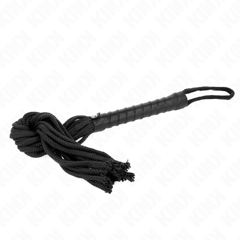 Kink Black Rope Whip 56 cm - Fusta de Cuerda Profesional