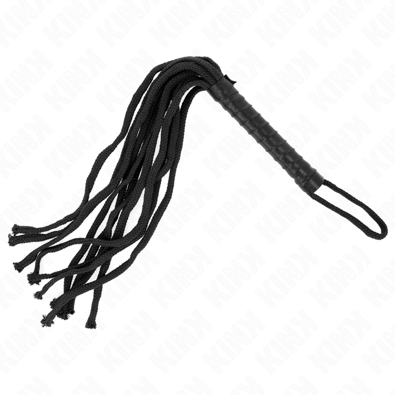 Kink Black Rope Whip 56 cm - Fusta de Cuerda Profesional