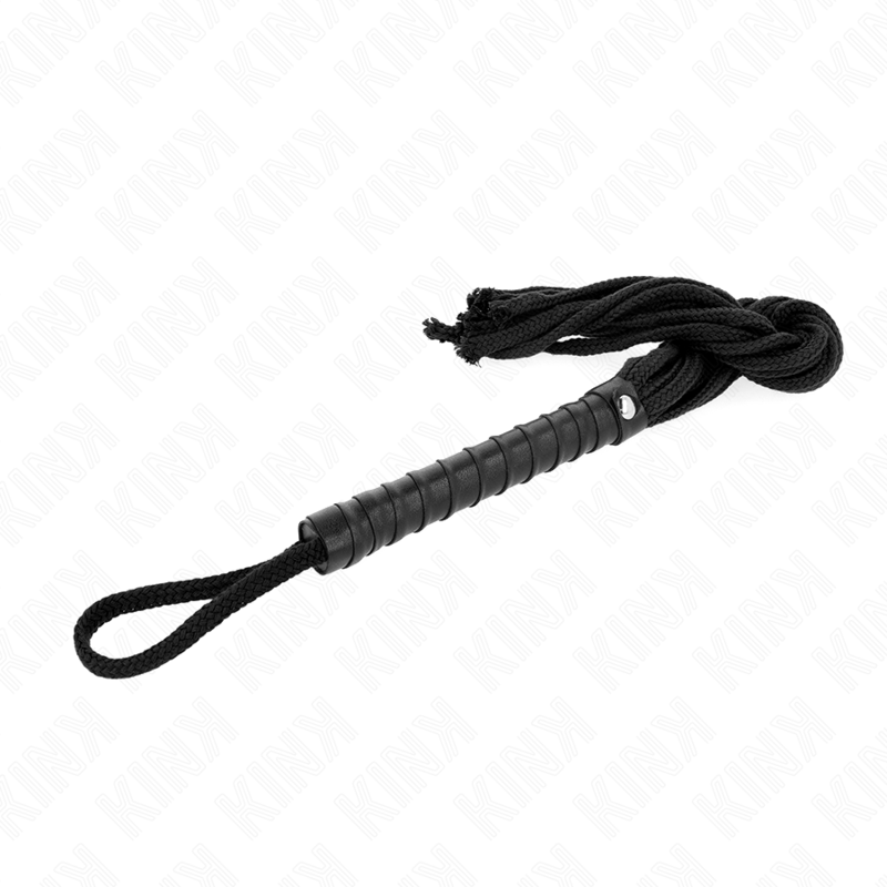 Kink Black Rope Whip 56 cm - Fusta de Cuerda Profesional