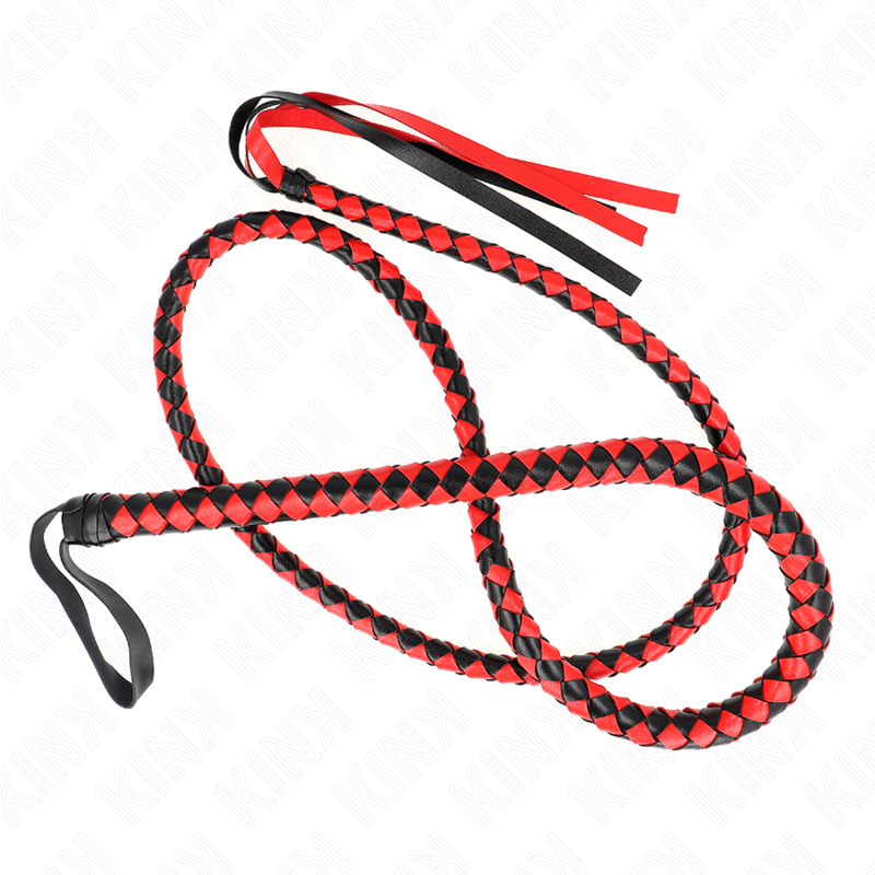 Kink Red Long Snake Whip 210 cm - Látigo de Cuero Sintético Trenzado