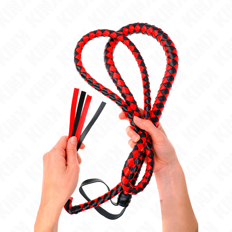 Kink Red Long Snake Whip 210 cm - Látigo de Cuero Sintético Trenzado