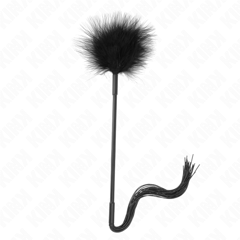 Kink Silicone Whip with Feathers - Látigo Sensorial 47 cm